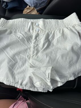 Tribe Kelley White Elastic Waist Lightweight Shorts